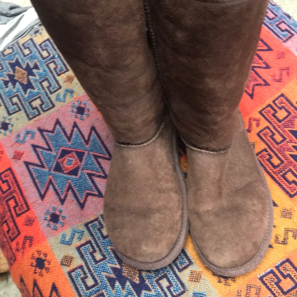 UGG tall brown leather shearling boots size 6 - Picture 5 of 7
